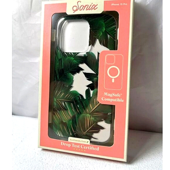 Sonix iPhone 15 Pro Case MagSafe Compatible Tropical Leaf Design NIB - Picture 5 of 7